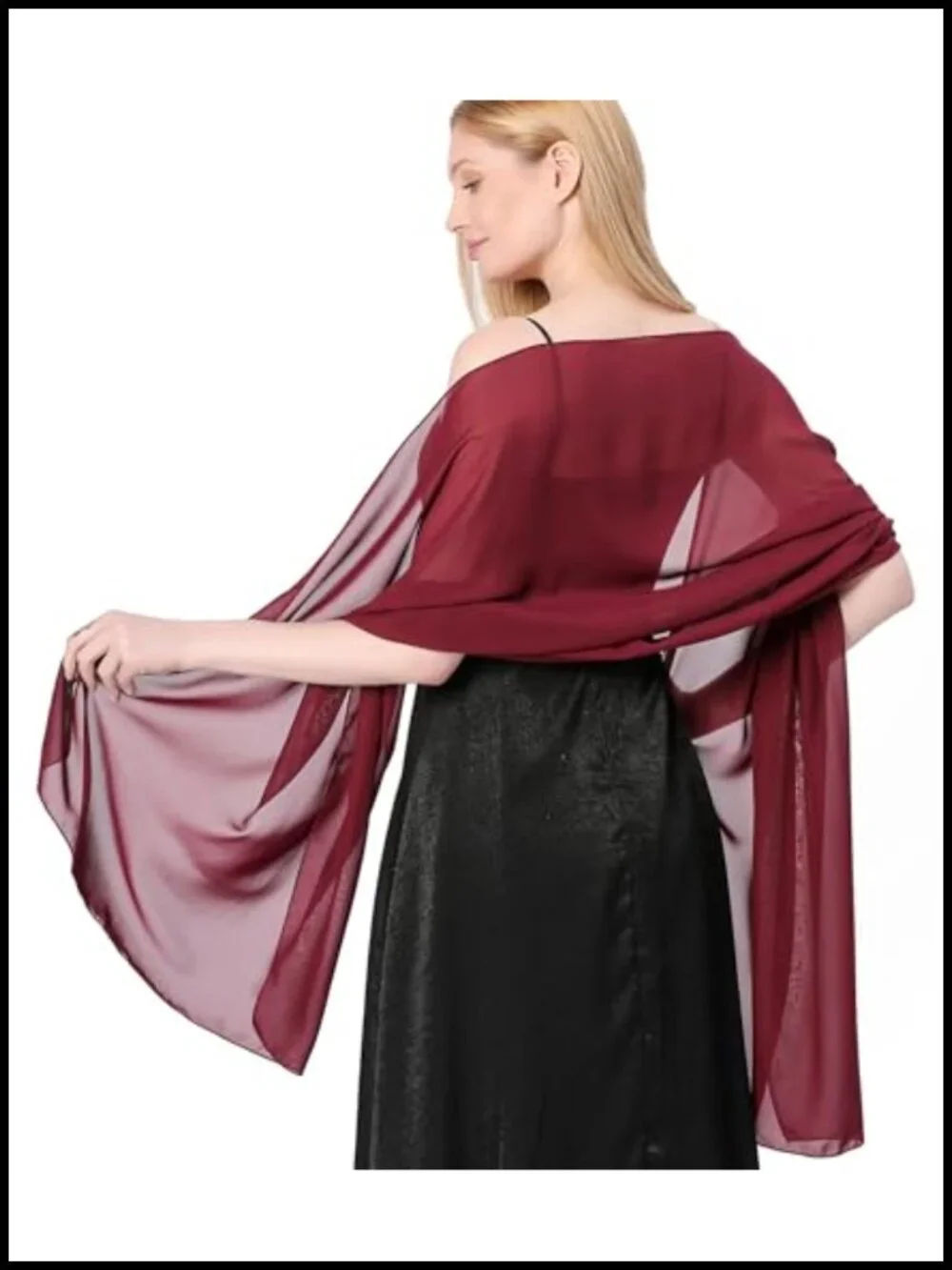 Chiffon Shawl Wrap for Women Evening Formal Elegant Bridal Scarf